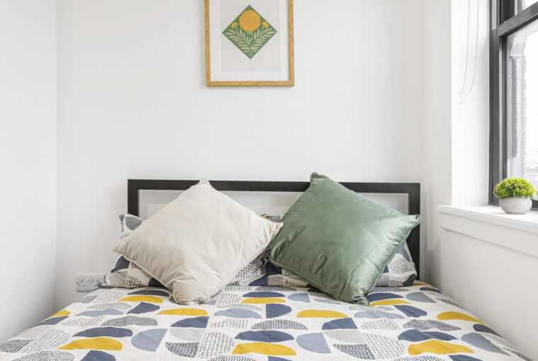 Up close image of the double bed