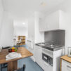 Interior view showing kitchenette and dining area